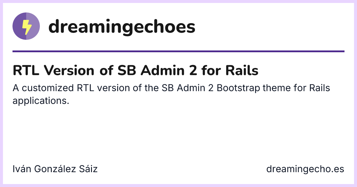 RTL Version of SB Admin 2 for Rails
