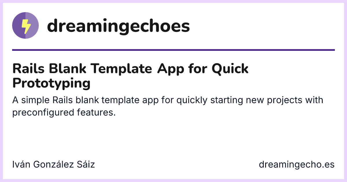 Rails Blank Template App for Quick Prototyping