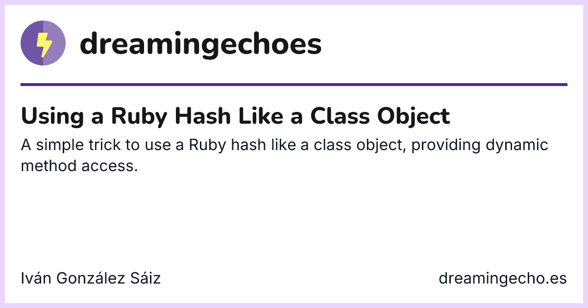 Using a Ruby Hash Like a Class Object