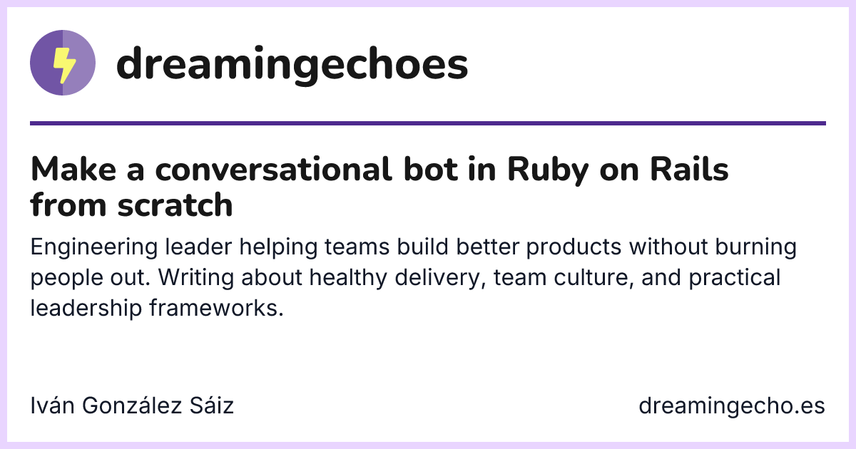 Make a conversational bot in Ruby on Rails from scratch